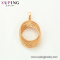 33355 Xuping wholesale fashion jewelry trendy wide fake gold hoop pendant without stone